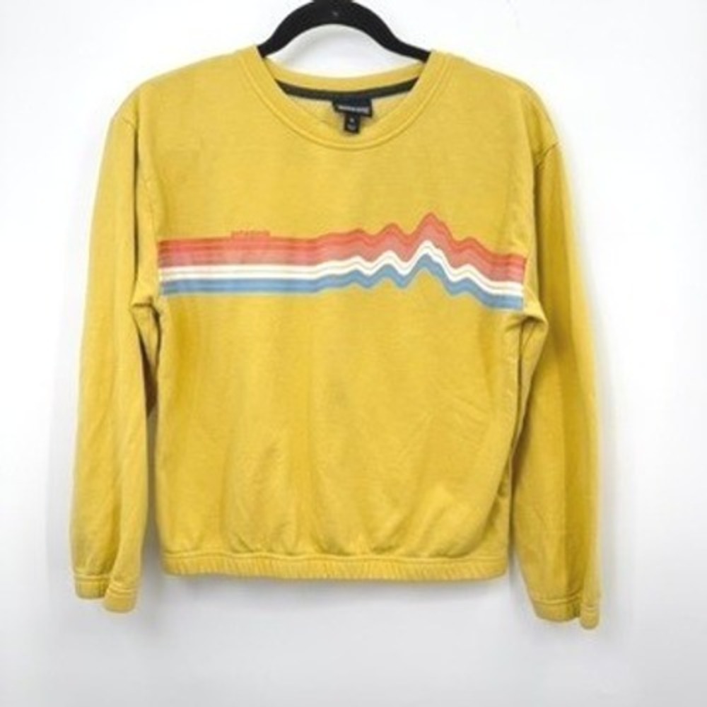 Patagonia Crewneck Kids XL Yellow Organic Cotton Gorpcore Hiking Retro Outdoor